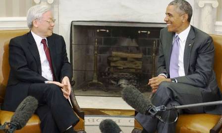 Líder partidista de Vietnam sostuvo conversaciones con presidente Obama