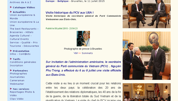 Periódicos europeos destaca la visita del líder del Partido Comunista de Vietnam a Estados Unidos