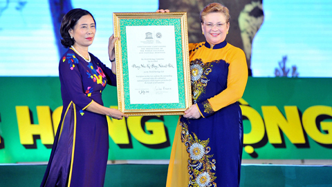 UNESCO entrega Diploma de reconocimiento al Parque Nacional de Phong Nha- Ke Bang