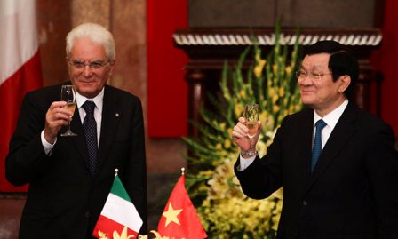 Termina visita oficial a Vietnam de presidente de Italia