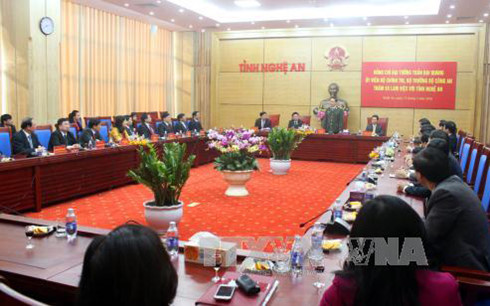 Urge a Nghe An garantizar seguridad y orden social además del desarrollo socioeconómico