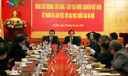 Presidente vietnamita urge mayor contribución de la Universidad Nacional de Hanoi