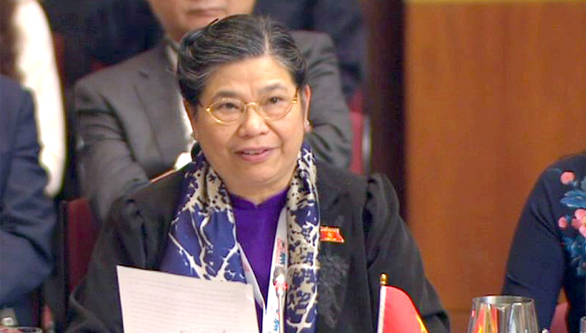Vicepresidenta del Legislativo de Vietnam diserta en foro interparlamentario de Asia-Pacífico