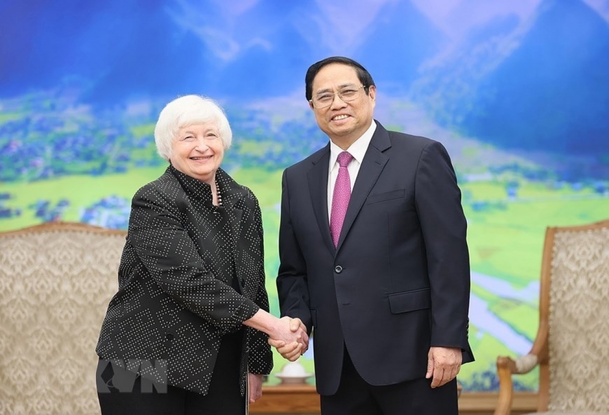 Primer ministro vietnamita dialoga con Janet Yellen