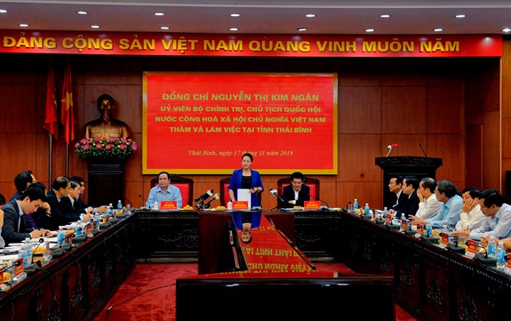 ประธานสภาแห่งชาติ เหงียนถิกิมเงิน ลงพื้นที่จังหวัดท้ายบิ่งห์