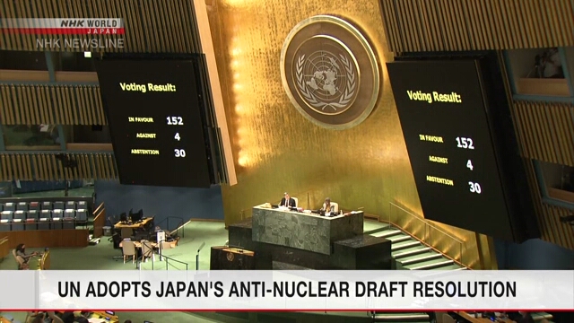 ООН приняла проект резолюции, призывающей к  полной ликвидации ядерного оружия