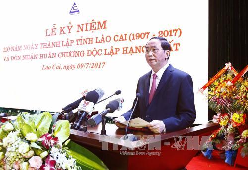 ប្រធានរដ្ឋលោកTran Dai Quang៖ខេត្ត Lao Caiគប្បីខំប្រឹងប្រែងឲ្យក្លាយទៅជាខេត្តអភិវឌ្ឍន៍របស់តំបន់ពាយយព្យ