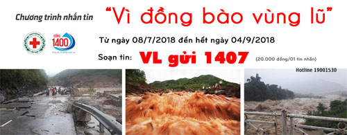 កម្មវិធីផ្ញើរសារជួយឧបត្ថម្ភគាំទ្រជូនជនរួមជាតិនៅតំបន់ទឹកជំនន់នៃប្រទេសវៀតណាម
