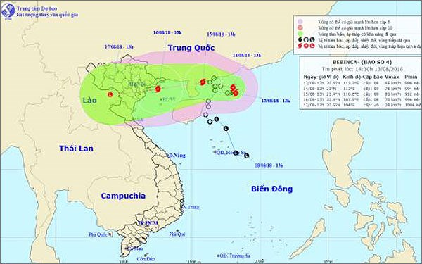 តំបន់នានាទូទាំងប្រទេសម្ចាស់ការទប់ទល់ជាមួយ ព្យុះ Bebinca