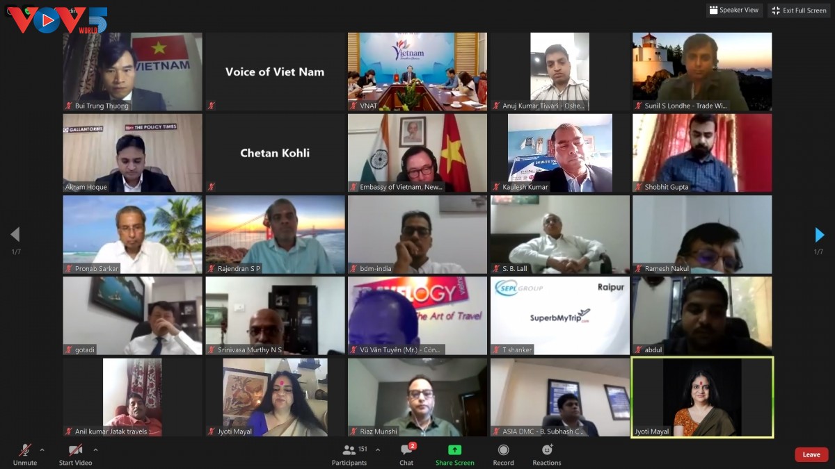 វៀតណាម - ឥណ្ឌាពិភាក្សាគ្នាអំពីវិធីបើកទីផ្សារទេសចរណ៍ឡើងវិញនៅពេលជម្ងឺកូវីដ១៩ ស្ថិតក្រោមការគ្រប់គ្រង