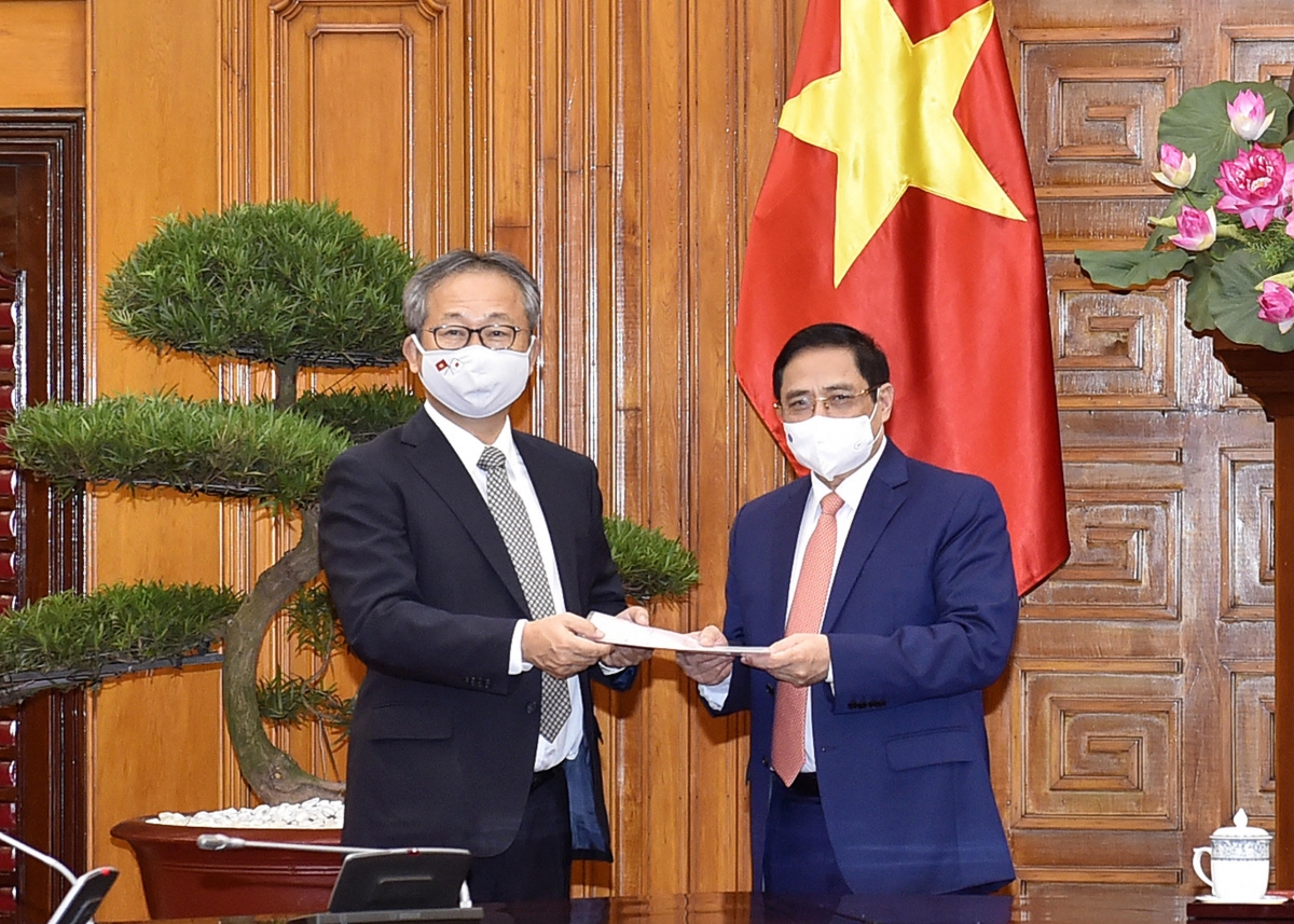 លោកនាយករដ្ឋមន្រ្តី Pham Minh Chinh អញ្ជើញទទួលជួបឯកអគ្គរាជទូតជប៉ុន ប្រចាំវៀតណាមលោក Yamada Takio