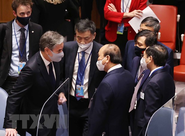 លោកប្រធានរដ្ឋ Nguyen Xuan Phuc  ជួបសន្ទនាជាមួយថ្នាក់ដឹកនាំបណ្ដាប្រទេស ដែលអញ្ជើញចូលរួមកិច្ចពិភាក្សានៃមហាសន្និបាតអង្គការសហប្រជាជាតិ