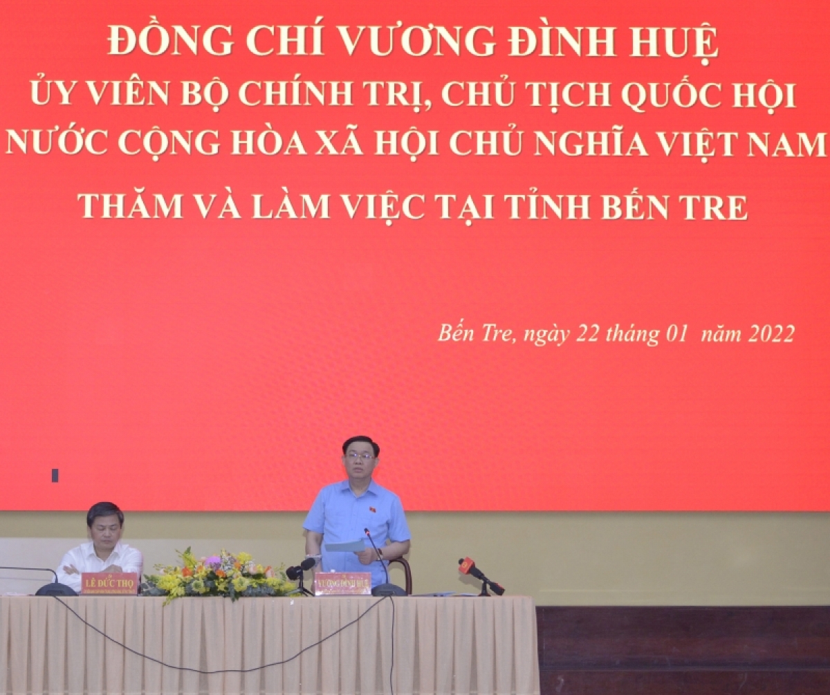 ប្រធានរដ្ឋសភាលោក Vuong Dinh Hue៖ Ben Tre ចាំបាច់ត្រូវបំផុសឡើងស្មារតី Dong Khoi ក្នុងការអភិវឌ្ឍសេដ្ឋកិច្ច-សង្គម