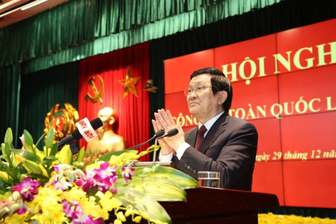 ປະທານປະເທດເຈືອງເຕີ໋ນຊາງເຂົ້າຮ່ວມແລະຊີ້ນຳກອງປະຊຸມຕຳຫລວດທົ່ວປະເທດ