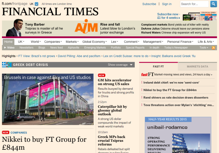 Японская медиа группа купила британскую газету