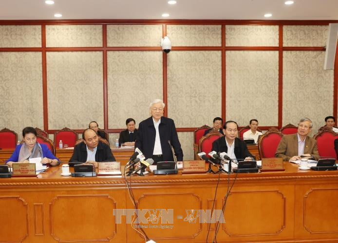 Генсек ЦК КПВ Нгуен Фу Чонг провёл рабочую встречу с парткомом г.Хошимина