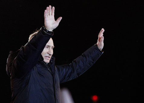 นายกรัฐมนตรีวลาดีเมียร์ ปูตินได้รับชัยชนะในการเลือกตั้งประธานาธิบดีรัสเซีย