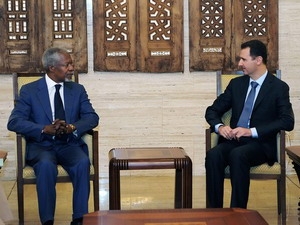 ทูตพิเศษโคฟี่อันนันและประธานาธิบดีซีเรียเห็นพ้องกันเกี่ยวกับมาตรการเพื่อยุติการปะทะในซีเรีย