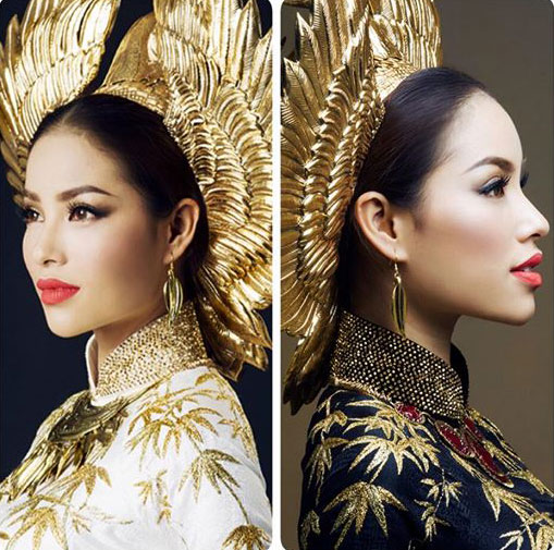 ชุดอ๊าวหย่ายของมิสยูนิเวิร์สเวียดนามฝามเฮืองในการประกวดมิสยูนิเวิร์สโลกปี๒๐๑๕