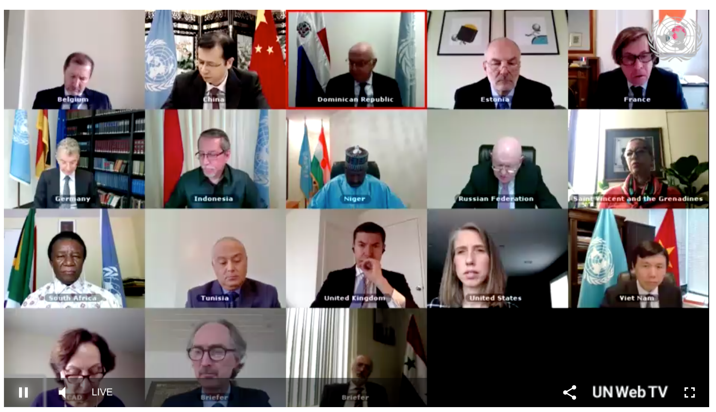 คณะมนตรีความมั่นคงแห่งสหประชาชาติประชุมเกี่ยวกับสถานการณ์ทางการเมืองและปัญหาด้านมนุษยธรรมในซีเรีย