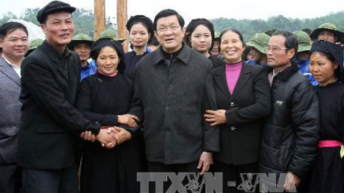 ประธานประเทศลงพื้นที่จังหวัดห่ายางเพื่ออวยพรตรุษเต๊ตประชาชนชนเผ่าต่างๆ