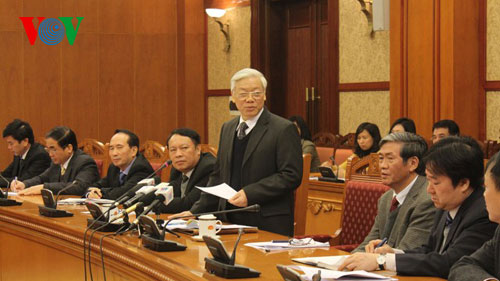 เลขาธิการใหญ่พรรคแลกเปลี่ยนข้อราชการกับสภาทฤษฏีส่วนกลาง