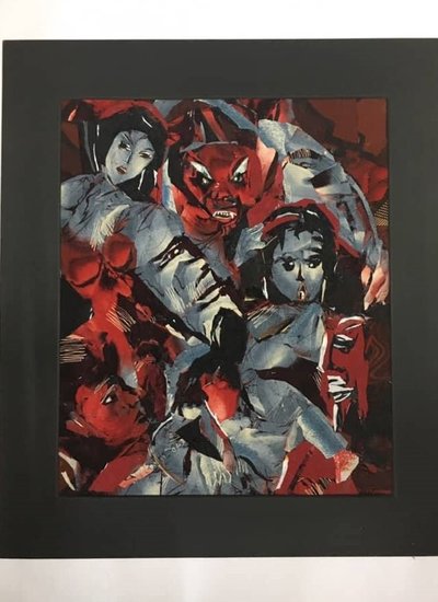 80 세 화가의 자른옷감과 짼 종이 그림 전시회