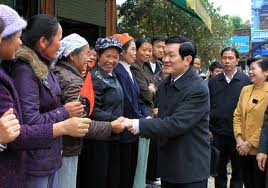 Presidente de Vietnam visita la provincia norteña de Cao Bang