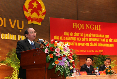 Vietnam despliegue gestión estatal sobre la religión