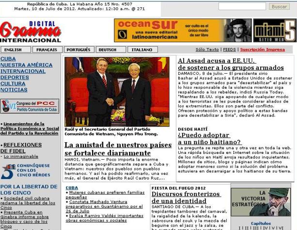 Prensa cubana destaca detalles de la visita a Vietnam de su Presidente