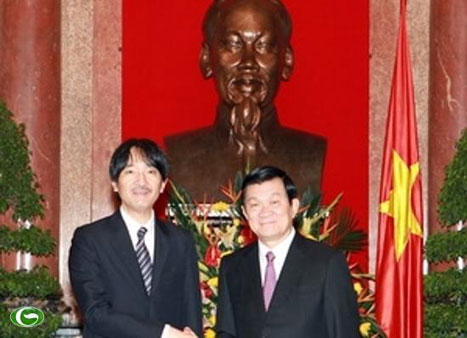 Presidente de Vietnam recibe al Príncipe japonés, Akishino