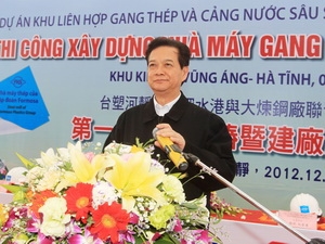 El primer ministro Nguyen Tan Dung realiza visita de trabajo en Ha Tinh