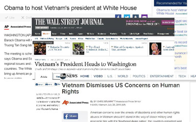 Mensaje de mandatario vietnamita a Gobierno y Pueblo norteamericanos