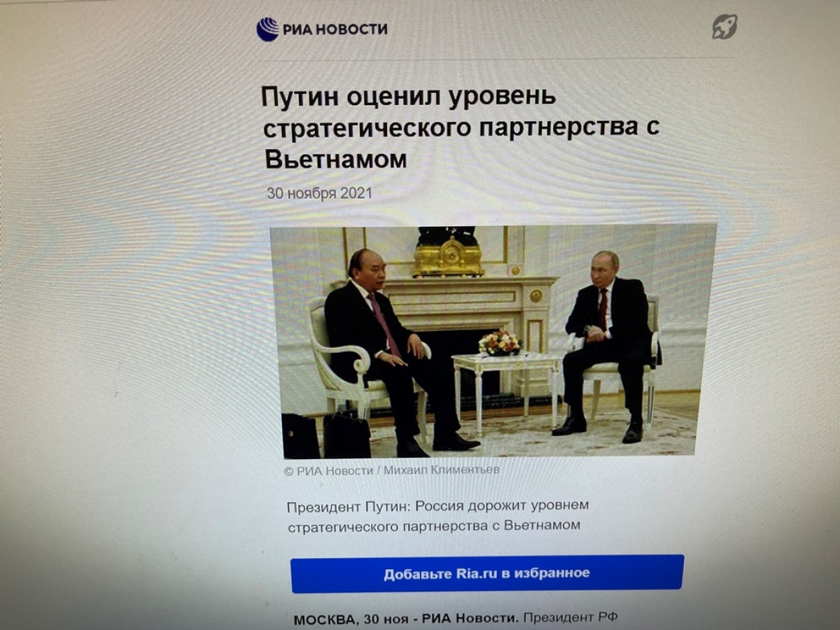 Periódicos y expertos rusos resaltan significado histórico de la Declaración Conjunta Vietnam-Rusia