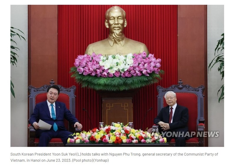 Prensa surcoreana informa ampliamente sobre visita del presidente Yoon Suk Yeol a Vietnam.
