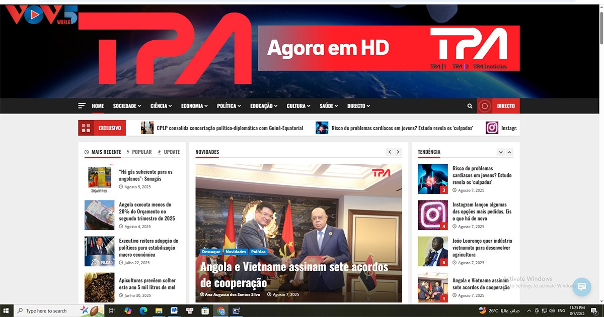 Prensa de Angola destaca la visita de Estado del presidente vietnamita