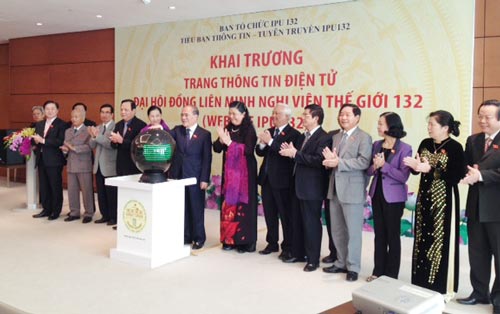 Eröffnung der Website für 132. IPU-Vollversammlung