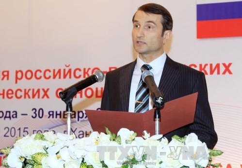 Empfang zum 65. Jubiläum der Aufnahme diplomatischer Beziehung Vietnams und Russlands