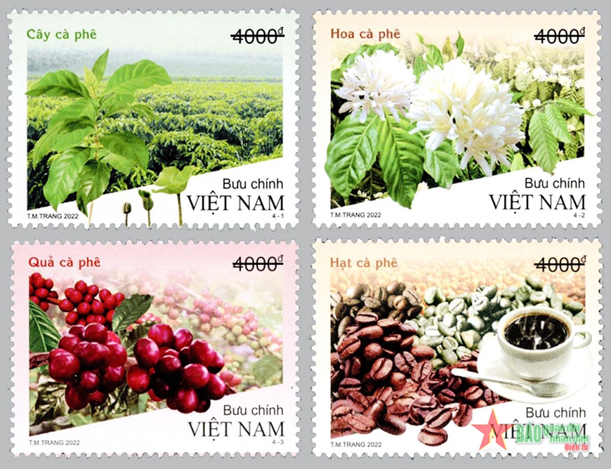 Vorstellung vietnamesisches Kaffees durch Herausgabe von Briefmarken