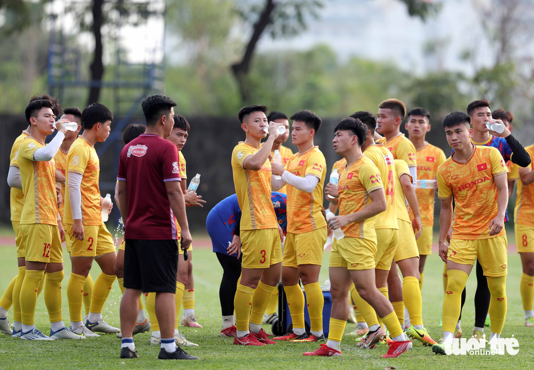 Erstes Training der vietnamesischen U22-Fußballmannschaft in Kambodscha
