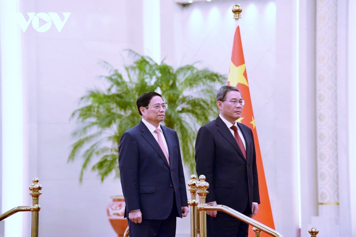 Empfangszeremonie für Premierminister Pham Minh Chinh in China