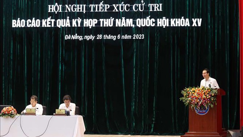 Staatspräsident Vo Van Thuong trifft Wähler der Stadt Da Nang