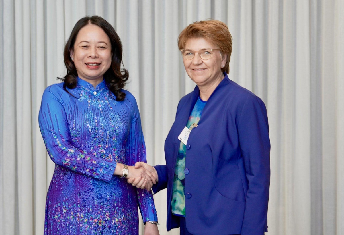 Vizestaatspräsidentin Vo Thi Anh Xuan trifft Spitzenpolitikerinnen aus der Schweiz und Lettland