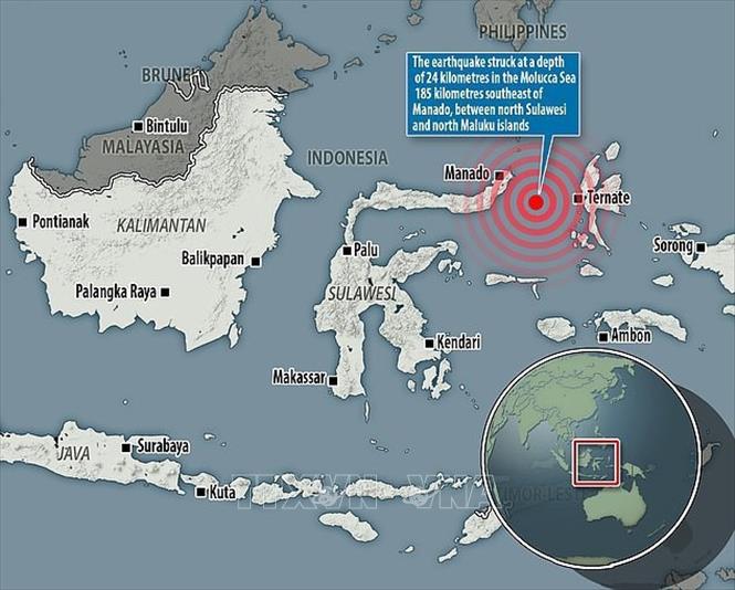 ເກີດເຫດແຜ່ນດິນໄຫວມີຄວາມແຮງ 7,1 ຣີກເຕີ ຢູ່ເກາະ Sulaweisi, ປະເທດອິນໂດເນເຊຍ