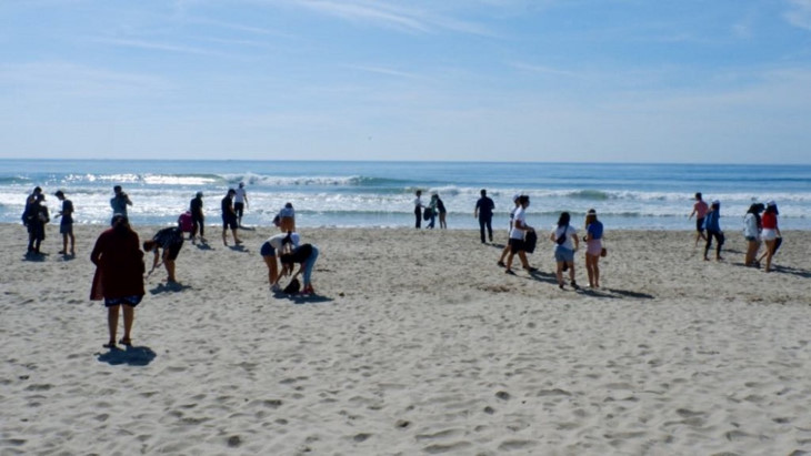 ຊາວໜຸ່ມອາໄສຢູ່ຕ່າງປະເທດເຂົ້າຮ່ວມການເຄື່ອນໄຫວເຮັດໃຫ້ທະເລສະອາດຢູ່ ກວ໋າງຫງາຍ