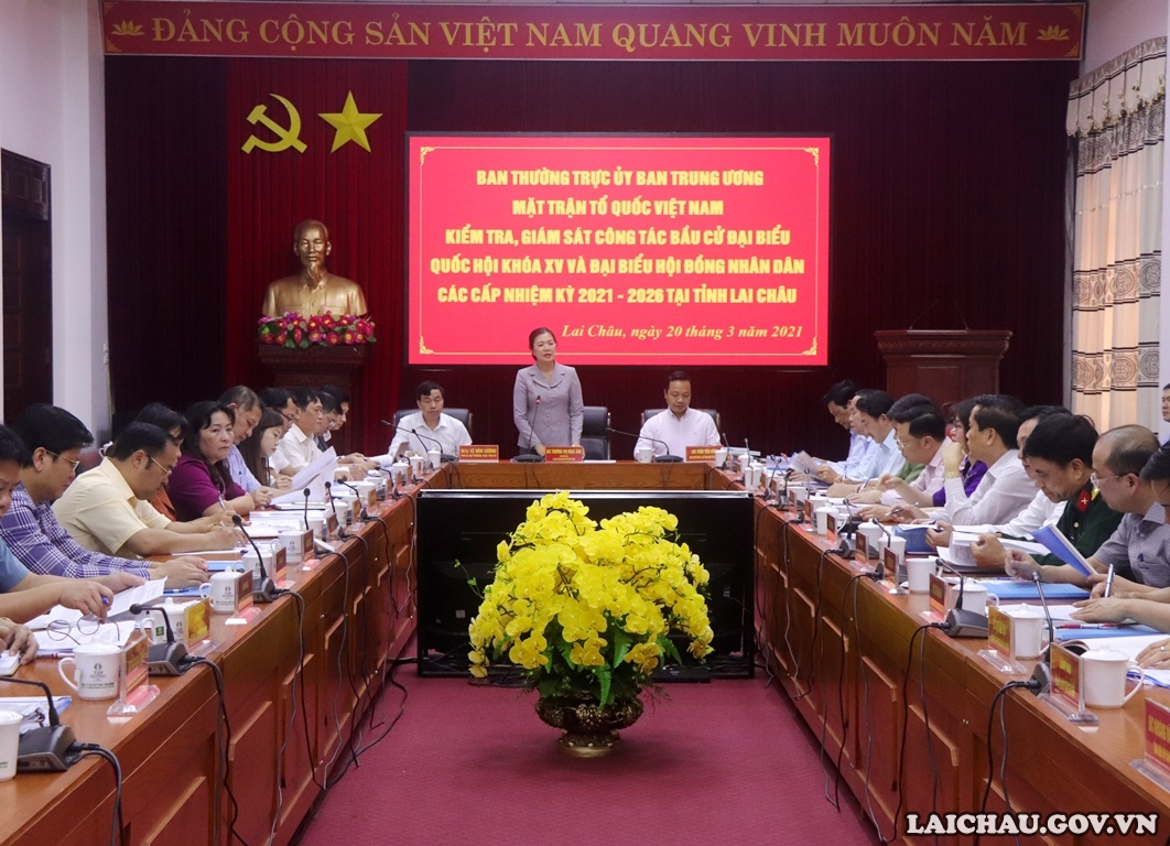 ຄະນະກຳມະການສູນກາງແນວໂຮມປະເທດຊາດຫວຽດນາມ ກວດກາວຽກງານເລືອກຕັ້ງສະມາຊິກສະພາແຫ່ງຊາດຢູ່ແຂວງລາຍເຈົາ