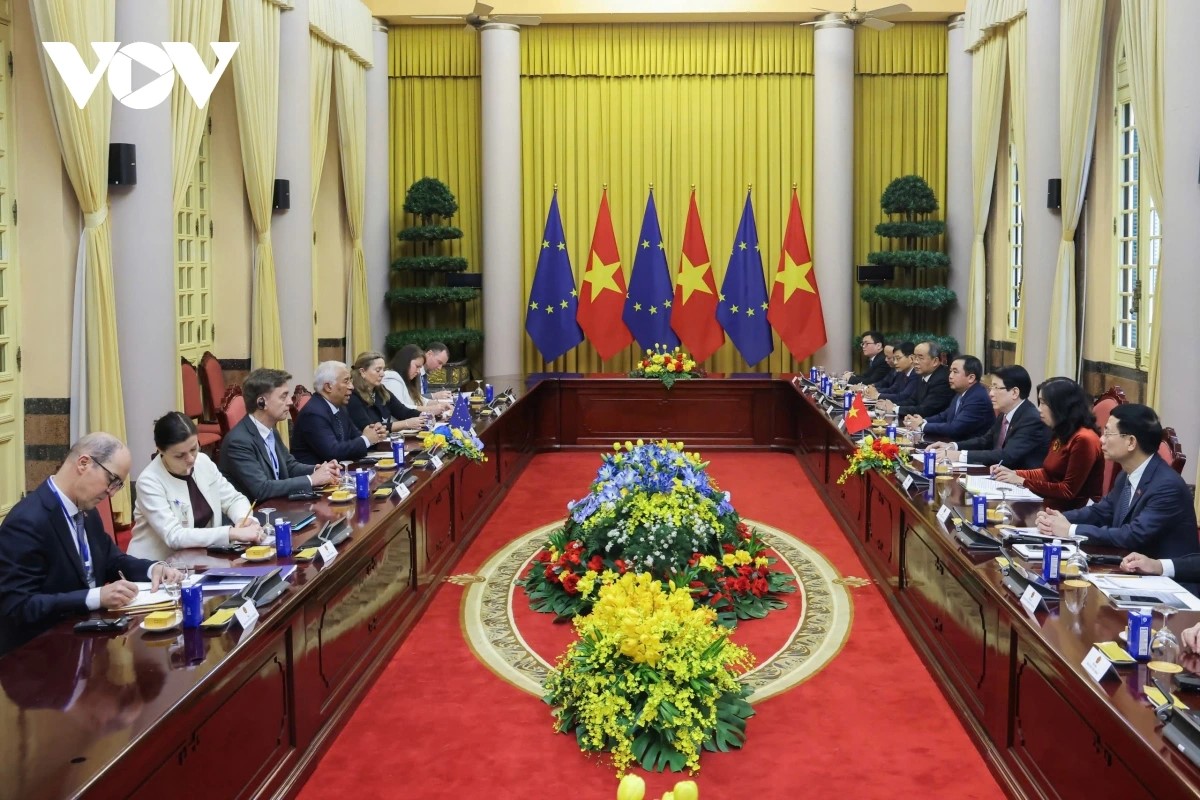 ຖະແຫຼງການຮ່ວມ ຫວຽດນາມ - ອີຢູ ກ່ຽວກັບການຍົກລະດັບການພົວພັນຂຶ້ນເປັນຄູ່ຮ່ວມມືຍຸດທະສາດຮອບດ້ານ