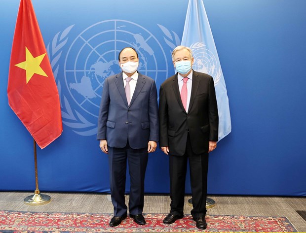 Staatspräsident Nguyen Xuan Phuc empfängt UN-Generalsekretär