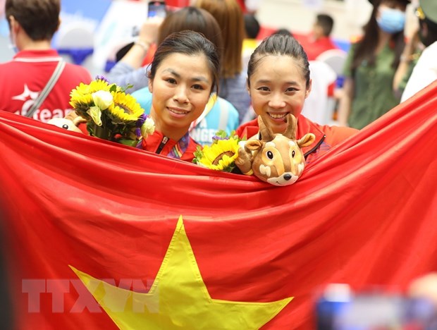 Treffen mit Goldmedaillen-Gewinnerinnen bei SEA Games 31