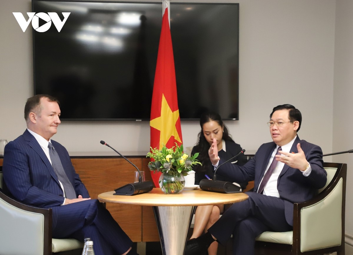 Parlamentspräsident Vuong Dinh Hue trifft britische Investoren in Vietnam